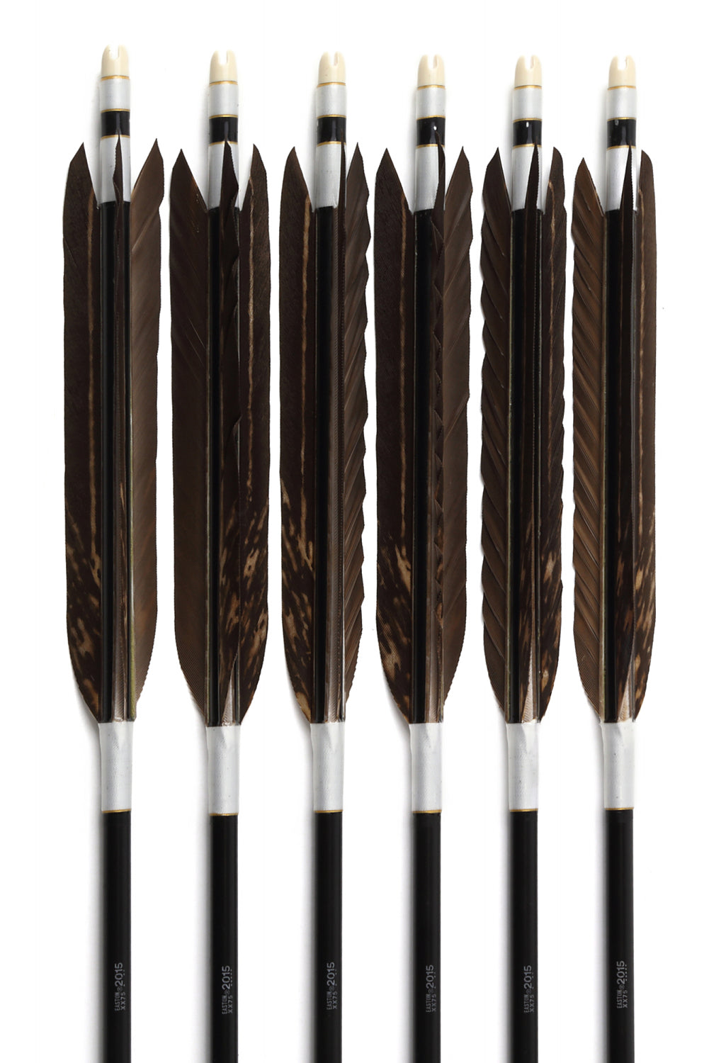 【D-1626】Black Fletching - Set of 6 (Shaft Size2015)黒手羽染抜 昇龍 2015シャフト 6本組