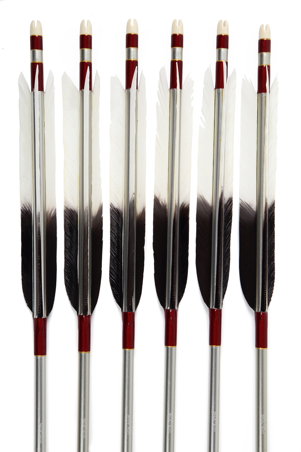 【D-1638】Black Fore Fletching - Set of 6 (Shaft Size 2015)ターキー元黒 2015シャフト 6本組