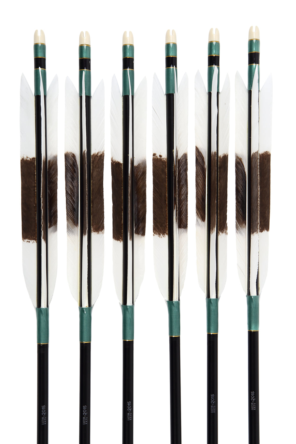 【D-1640】Black Middle Fletching - Set of 6 (Shaft Size 2015)ターキー手描 中黒 2015シャフト 6本組