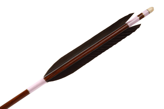 【D-1654】Black wing feather Fletching - Set of 6 (HAYABUSA Carbon 76-22) 黒手羽 ハヤブサカーボン 76-22 6本組