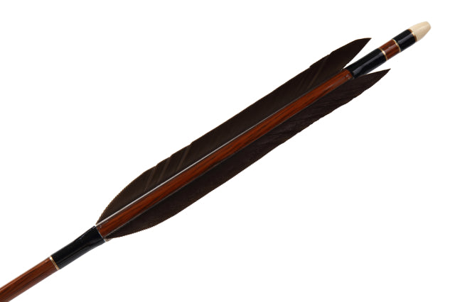 【D-1659】Black wing feather Fletching - Set of 6 (HAYABUSA Carbon 80-25) 黒手羽 ハヤブサカーボン 80-25 6本組