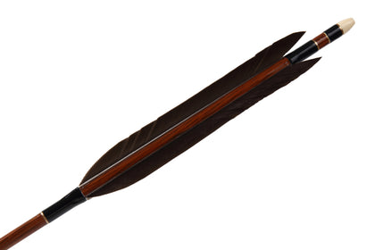 D-1663】Black wing feather Fletching - Set of 6 (HAYABUSA Carbon