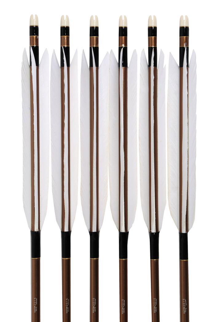 【D-1698】Turkey white feather - Set of 6 (Shaft Size 2015) ターキー 白羽 2015シャフト 6本組