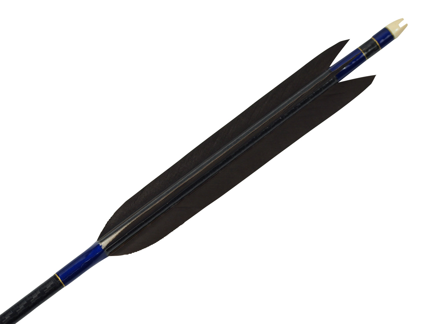 【D-1710】Black wing feather Fletching - Set of 6 (Mizuno Carbon WENEW8023) 黒手羽 ミズノカーボン ウィニュー 80-23 6本組