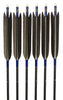 【D-1710】Black wing feather Fletching - Set of 6 (Mizuno Carbon WENEW8023) 黒手羽 ミズノカーボン ウィニュー 80-23 6本組