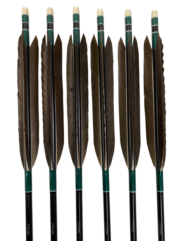 【D-1718】（DEAL of the season !!!）Black wing feathers - Set of 6 (Shaft Size 2015) 黒手羽 B級品 2015 6本組