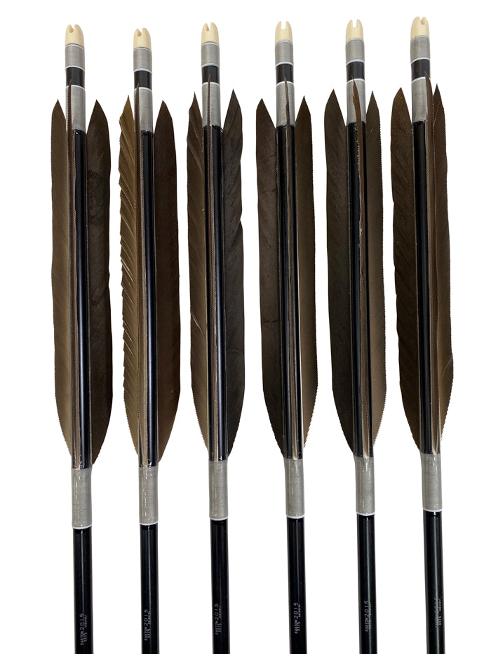 【D-1719】（DEAL of the season !!!）Black wing feathers - Set of 6 (Shaft Size 2015) 黒手羽 B級品 2015 6本組