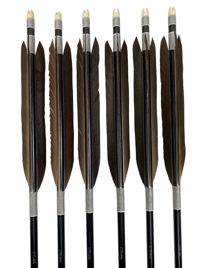 【D-1719】（DEAL of the season !!!）Black wing feathers - Set of 6 (Shaft Size 2015) 黒手羽　B級品　2015　6本組
