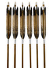 【D-1721】 Black Fletching - Set of 6 (Mizuno Bamboo Carbon SST75-20BC) 黒尾羽 ミズノバンブーカーボン 特選プリント粕尾2柄 SST75-20BC 6本組