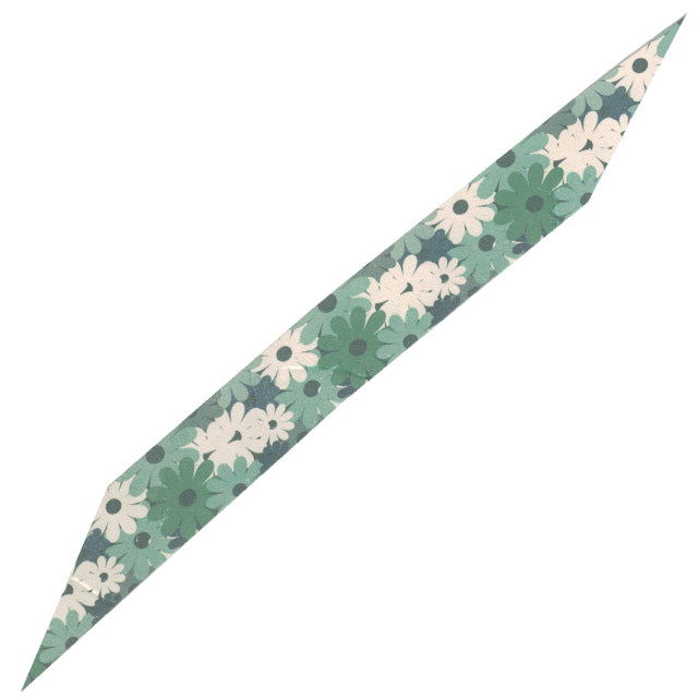 【F-295】Nigirikawa (Printed)  Flower Pattern (green) #2  美握り革 緑花（2）