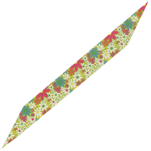 【F-300】Nigirikawa (Printed) Flower pattern(GREEN) 美握り革 舞花（緑）