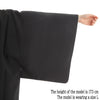【H-255】 Kimono - Polyester Men's Size：S-L 着物 男性用 小～大 黒色 ポリエステル100%【H-255】