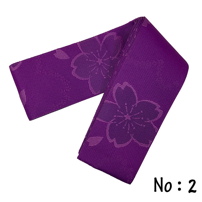 【H-268】Pattern Obi (Woman)　Purple 7Patterns： - 【女性用】帯 ポリエステル100％ 柄帯　紫色 全7柄