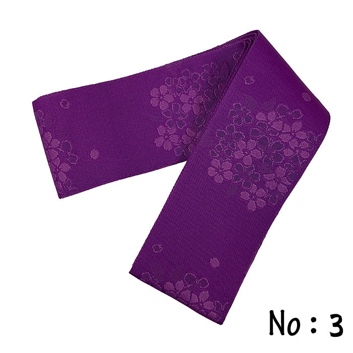 【H-268】Pattern Obi (Woman)　Purple 7Patterns： - 【女性用】帯 ポリエステル100％ 柄帯　紫色 全7柄