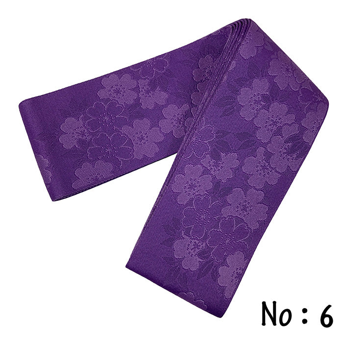 【H-268】Pattern Obi (Woman)　Purple 7Patterns： - 【女性用】帯 ポリエステル100％ 柄帯　紫色 全7柄