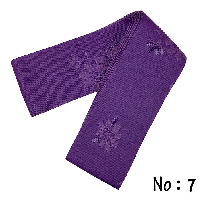 【H-268】Pattern Obi (Woman)　Purple 7Patterns： - 【女性用】帯 ポリエステル100％ 柄帯　紫色 全7柄