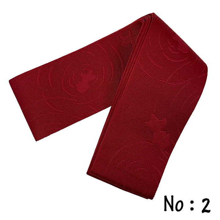 【H-271】Pattern Obi (Woman)　Red 6Patterns： - 【女性用】弓道帯 ポリエステル100％ 柄帯 赤色 全6色6柄