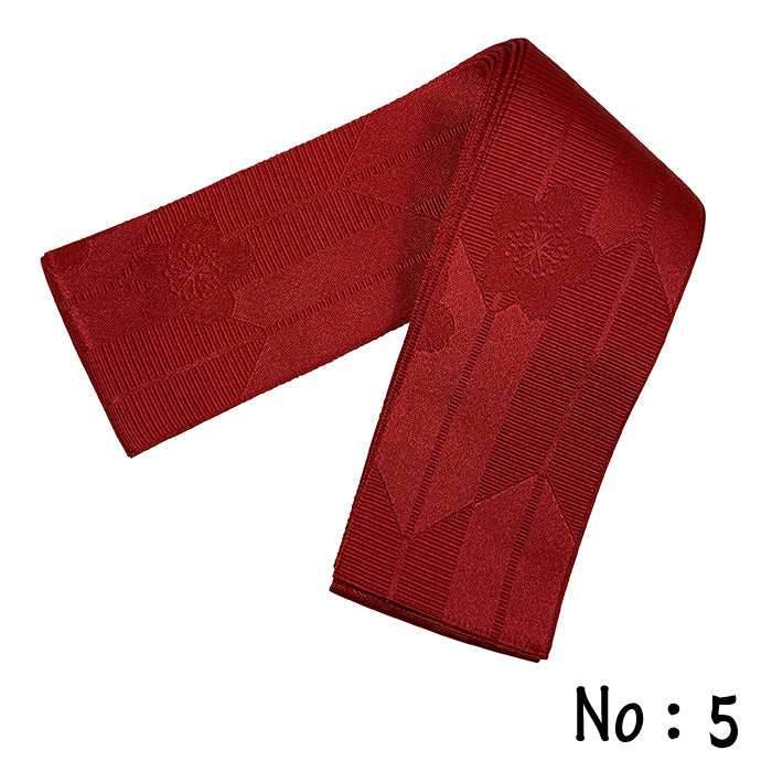 【H-271】Pattern Obi (Woman)　Red 6Patterns： - 【女性用】弓道帯 ポリエステル100％ 柄帯 赤色 全6色6柄