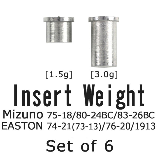 【N-024】Insert Weight - Set of 6 　インサート [ミズノ 75-18 80-24BC 83-26BC][イーストン 74-21(old 73-13) 76-20 1913][ハヤブサ 76-22] 6個組