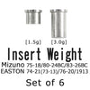 【N-024】Insert Weight - Set of 6 インサート [ミズノ 75-18 80-24BC 83-26BC][イーストン 74-21(old 73-13) 76-20 1913][ハヤブサ 76-22] 6個組