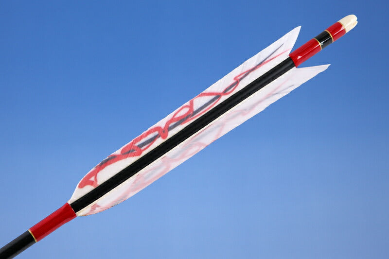 【O-112】Custom Order ： オーダー矢  TurKey Art Wing - Set of 6 -  Carbon Shaft カーボン ターキー雷炎 赤炎 6本組